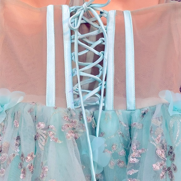 Corset Style Lace Up Back Pageant Prom Formal Quinceañera Dress Size Small - Picture 10 of 14